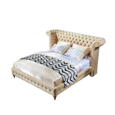 Chesterfield Design Podkładka English Podwójne łóżko Beige 140/160/180x200 cm