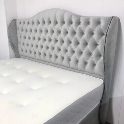 Chesterfield Łóżko Design Sypialnia Łóżko angielskie 180x200cm Włókienniczy Podkładka