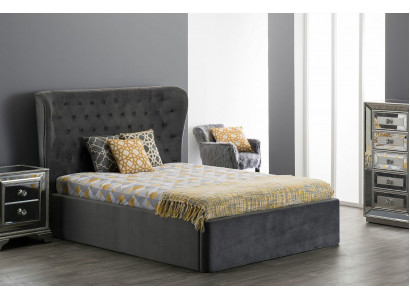 Łóżko Chesterfield Design 180x200cm Szary Sypialnia łóżko Hotel Podkładka Luxury