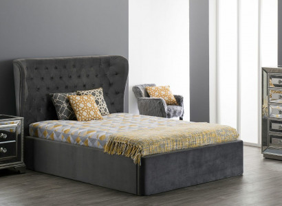 Łóżko Chesterfield Design 180x200cm Szary Sypialnia łóżko Hotel Podkładka Luxury