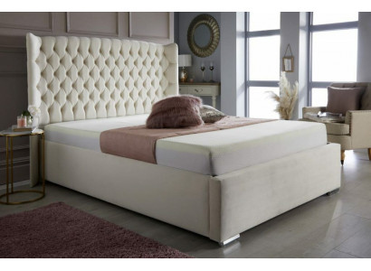 Chesterfield Łóżko Design Sypialnia Łóżko angielskie 180x200cm Włókienniczy Podkładka