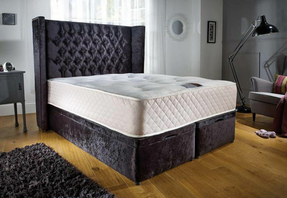 Chesterfield Designer Łóżko Sypialnia Włókienniczy Skóra Podkładka Aksamit 160x200 Nowość
