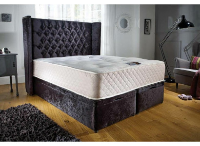 Chesterfield Designer Łóżko Sypialnia Włókienniczy Skóra Podkładka Aksamit 160x200 Nowość