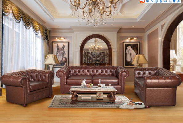 Chesterfield Couch Sofa 2+1 miejsce do siedzenia Skóra Couch Siedziba Ustawić Sofa Obcios 2+1