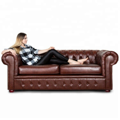 Chesterfield Couch Sofa 2+1 miejsce do siedzenia Skóra Couch Siedziba Ustawić Sofa Obcios 2+1