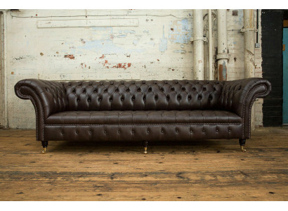 Brown Chesterfield Couch Podkładka 4-miejsce siedzące Designerskie kanapy do salonu