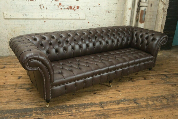 Brown Chesterfield Couch Podkładka 4-miejsce siedzące Designerskie kanapy do salonu