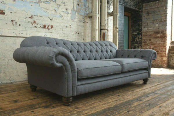 Sofa 4 miejsce do siedzenia Projekt kanapy Chesterfield Siedziba Ustawić Skórę Włókienniczą Podkładka Nowość