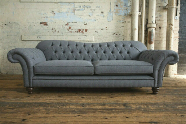 Sofa 4 miejsce do siedzenia Projekt kanapy Chesterfield Siedziba Ustawić Skórę Włókienniczą Podkładka Nowość