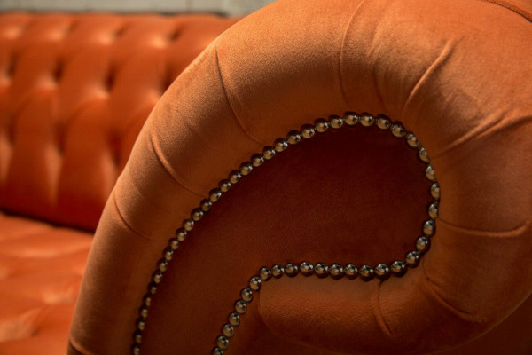Sofa Podkładka Chesterfield Włókienniczy Sofy Design Luksusowe Sofy Skórzane 4 miejsce do siedzenia 265cm
