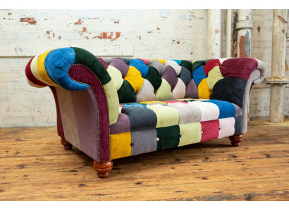 Nowoczesny Design Kolorowy Chesterfield 2 miejsce do siedzenia Sofa Włókienniczy Couch Podkładka Design