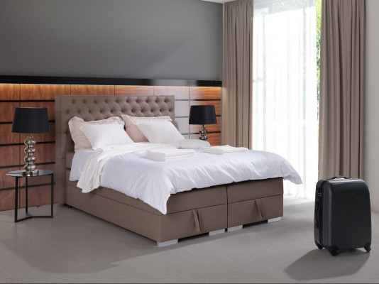 Kompletna skrzynia sprężynowa Łóżko materac Topper Hotel Łóżko podwójne Chesterfield Nowość