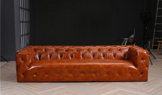 Chesterfield Sofa Couch Podkładka Materiał Skóra Couchen Podkładka Ustawić 4-osobowa