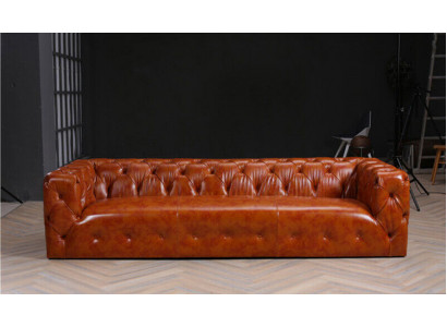 Chesterfield Sofa Couch Podkładka Materiał Skóra Couchen Podkładka Ustawić 4-osobowa