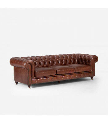 Zestaw sofowy 3+1+1 osobowa klasyczna luksusowa sofa Chesterfield Skóra