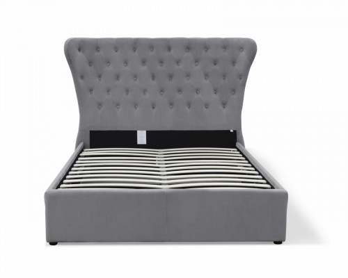 Szare Chesterfield Podwójne łóżko Luksusowe łóżko Designer Sypialnia Łóżko