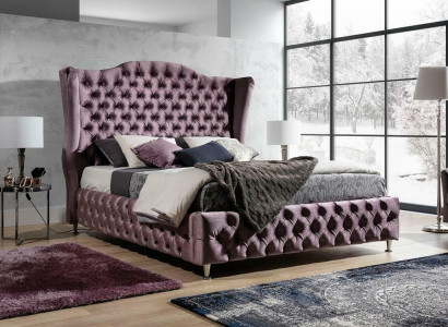 Łóżko Royal Chesterfield Łóżko z bakłażanem Klasyczny design