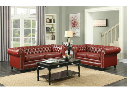 Brown Chesterfield Sofa 3+2 miejsce do siedzenia Podkładka Designer Couches Sofy Ustawić