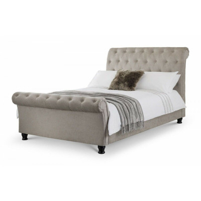 Chesterfield Design Podkładka English Łóżko Szare 160/180x200 Podwójne łóżko