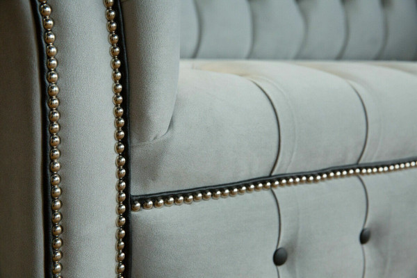 Zestaw wypoczynkowy Chesterfield 3+2 miejsce do siedzenia Aksamit Velor Ustawić Design Obcios