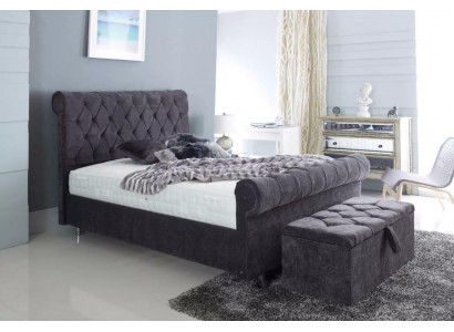 Chesterfield Design Aksamit Łóżko Luksusowe łóżko Włókiennicze Sypialnia Double