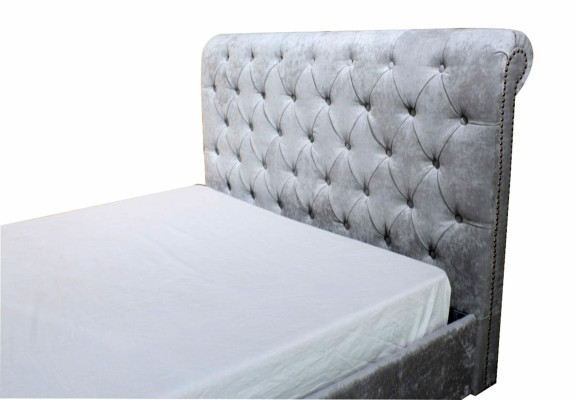 Design Chesterfield Łóżko Włókiennicze Aksamit Podkładka Skóra Hotel łóżka Sypialnia Nowość