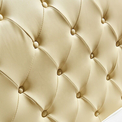 Beżowe Łóżko Chesterfield Design Sypialnia Łóżko angielskie Włókienniczy Podkładka