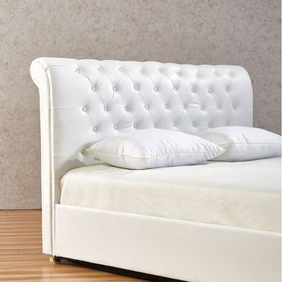 Designerskie Chesterfield Łóżko Sypialnia sztuczna skóra Podkładka 140/160/180/200 cm