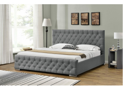 Chesterfield Łóżko Design Sypialnia Łóżko angielskie 200x200cm Włókienniczy Podkładka