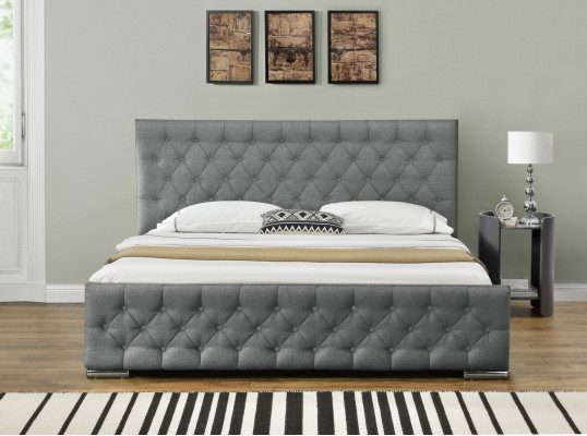 Chesterfield Łóżko Design Sypialnia Łóżko angielskie 200x200cm Włókienniczy Podkładka