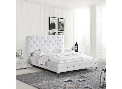 Chesterfield Łóżko Design Sypialnia Łóżko angielskie 140x200cm Włókienniczy Podkładka