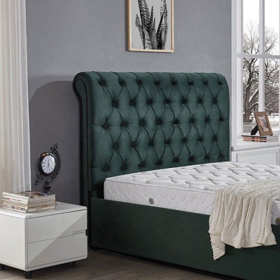 Modern Green Chesterfield Podwójne łóżko Designerskie luksusowe łóżko