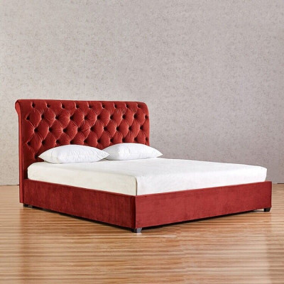 Royal red Sypialnia Chesterfield Podwójne łóżko tapicerowane luksusowy design
