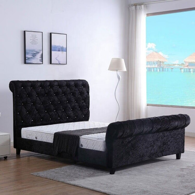 Czarna Sypialnia Chesterfield Łóżko Noble Sypialnia Łóżko