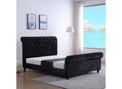 Czarna Sypialnia Chesterfield Łóżko Noble Sypialnia Łóżko