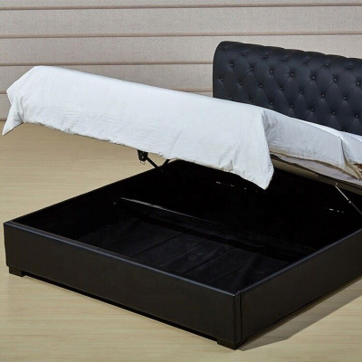 Black Luxury Chesterfield Designer Podwójne łóżko Podkładka łóżko