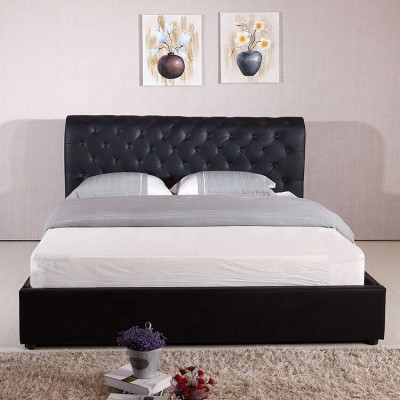 Black Luxury Chesterfield Designer Podwójne łóżko Podkładka łóżko