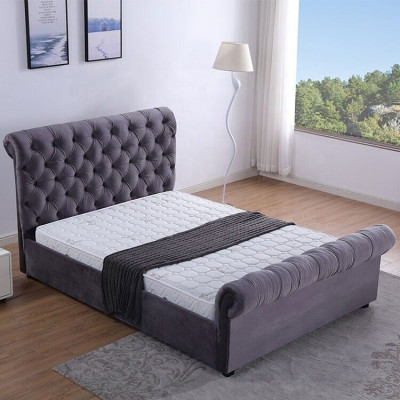 Design Chesterfield Łóżko Włókiennicze Skóra Hotelowe łóżko Sypialnia Nowa Podkładka Aksamit