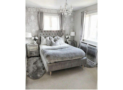 Chesterfield Łóżko Design Sypialnia Łóżko angielskie 140x200cm Włókienniczy Podkładka