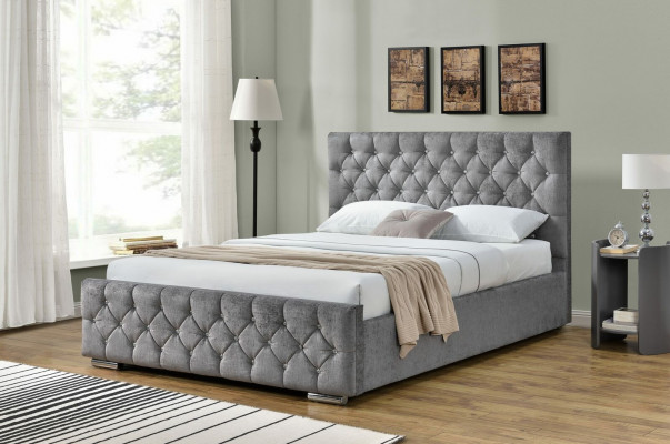Chesterfield Łóżko Design Sypialnia Łóżko angielskie 160x200cm Włókienniczy Podkładka