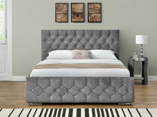 Chesterfield Łóżko Design Sypialnia Łóżko angielskie 160x200cm Włókienniczy Podkładka