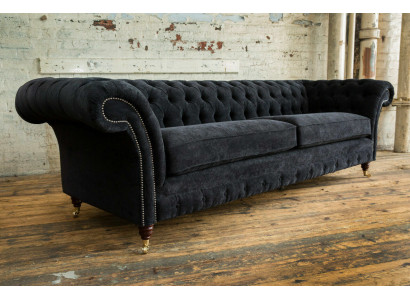 Wysokiej jakości kanapa Chesterfield Podkładka czteroosobowa sofa włókiennicza tkanina z materiału XXL