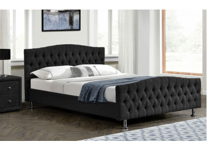 Czarne łóżko Chesterfield Design Sypialnia Łóżko angielskie