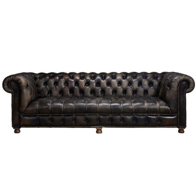 Klasyczna kanapa Chesterfield Czarne angielskie kanapy do salonu