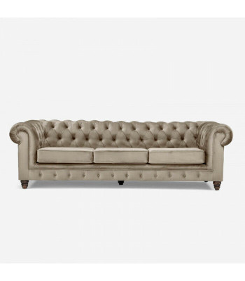 Chesterfield 5 miejsce do siedzenia Klasyczna luksusowa sofa Włókienniczy Skóra Couch Silver Couches