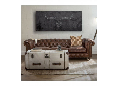 Angielska Kanapa Chesterfield Skóra Sofa Sofy Sofy Trzyosobowe Brązowe Rolki