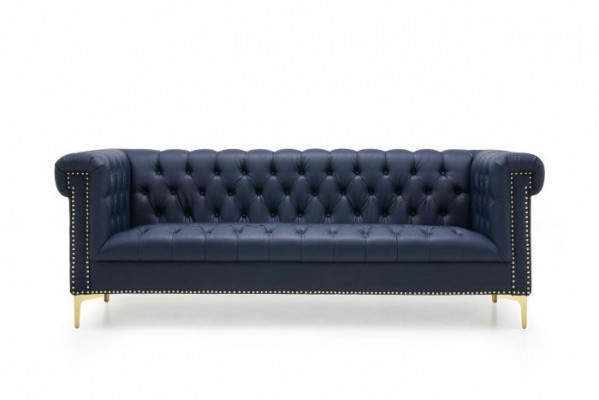 Meble w stylu angielskim Chesterfield Trzy miejsce do siedzenia Sofa Pink Turkis 3-osobowa niebieska sofa