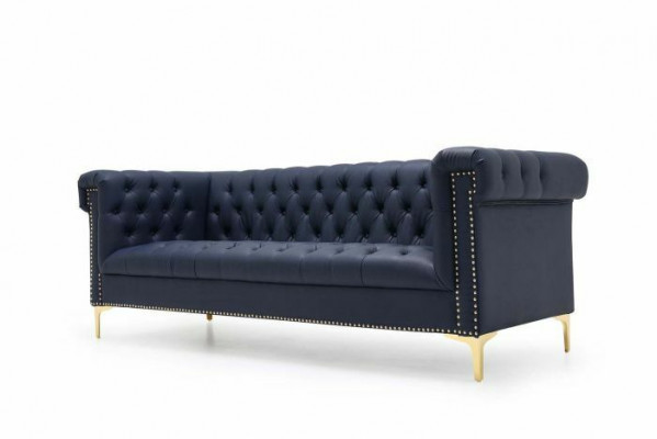 Meble w stylu angielskim Chesterfield Trzy miejsce do siedzenia Sofa Pink Turkis 3-osobowa niebieska sofa