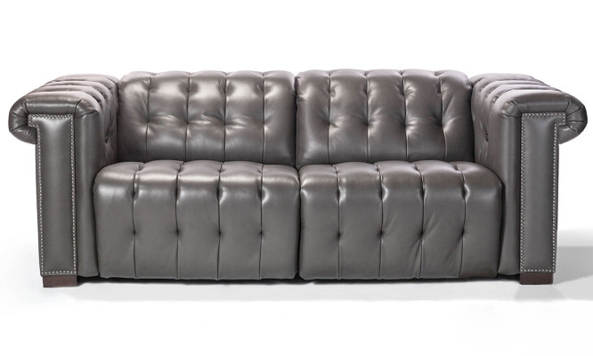 Designerska trzyosobowa kanapa Chesterfield w kolorze czarnym, 3-miejsce do siedzenia w salonie