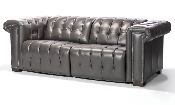 Designerska trzyosobowa kanapa Chesterfield w kolorze czarnym, 3-miejsce do siedzenia w salonie